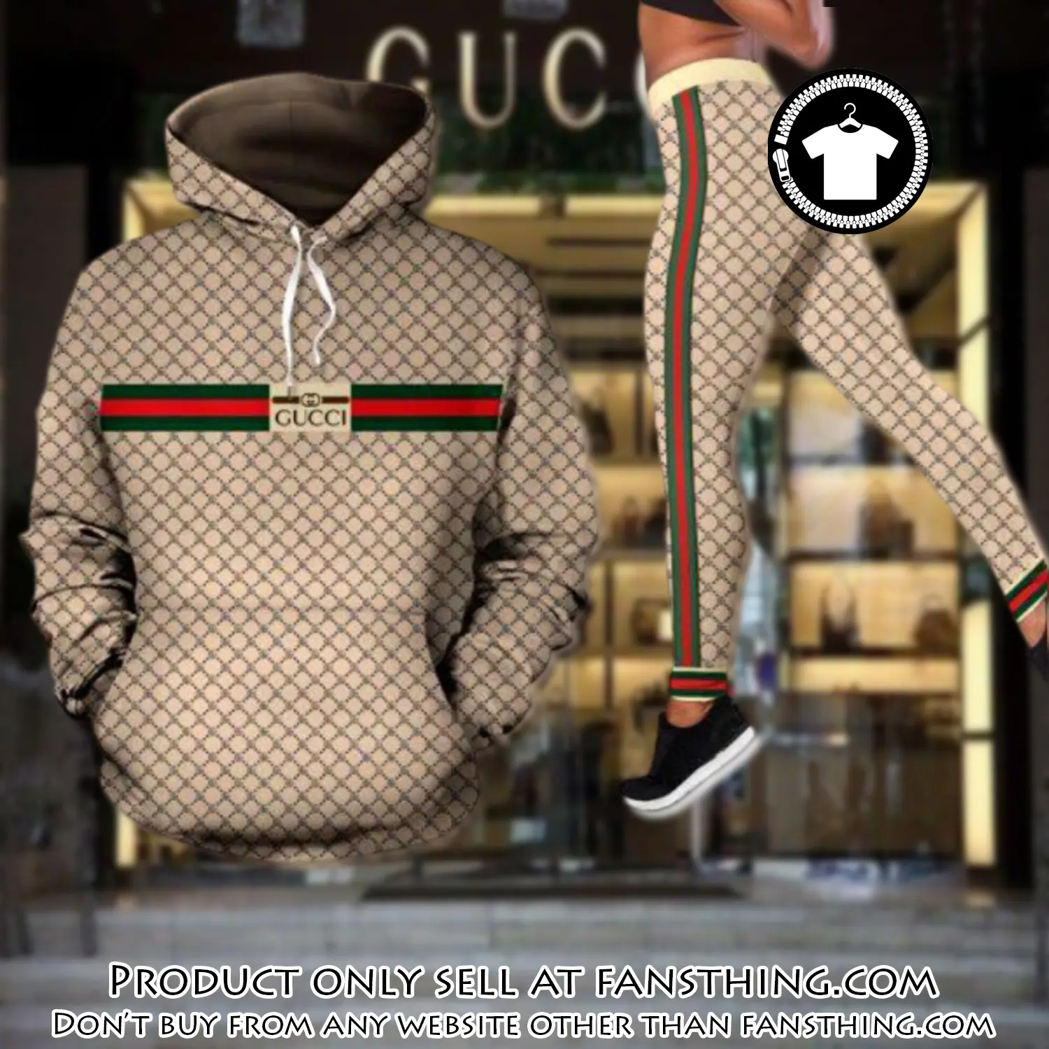Gucci stripe hoodie legging set luxury for women vpm fst5506431